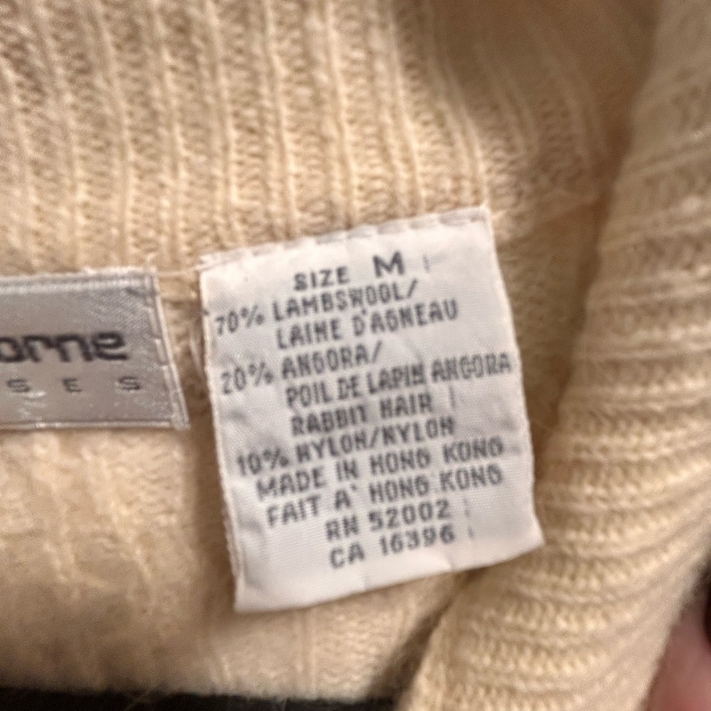Liz Claiborne Mid Thigh Cream Sweater Cardigan Size M - Picture 3 of 7